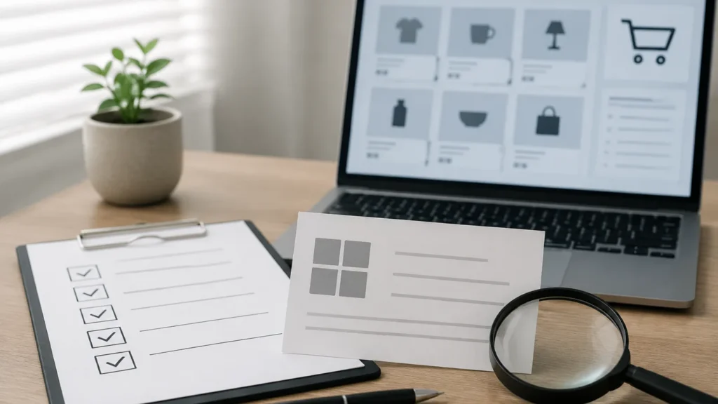 Checklist and catalogue record used to verify an item before checkout